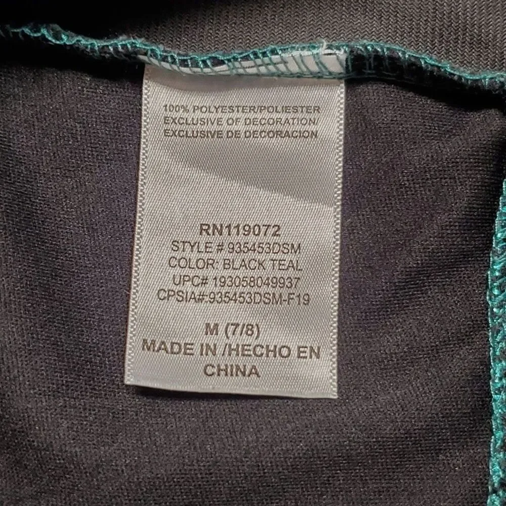 Disney Descendants 3 Girls Sz M 7/8 Teal Sparkle Vest Collar Netted Ruffle
